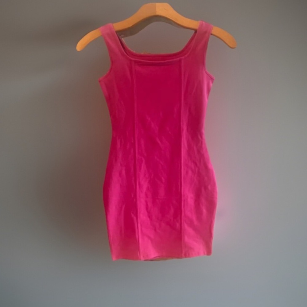 Barbie Pink Bodycon Stretch Sleeveless Party Dress Sz M 95%Cotton 5%Spandex New